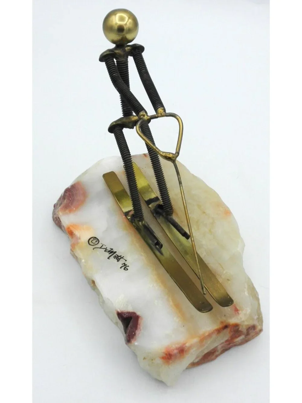 DeMott Sculpture Figure Water Skier Signed 1976